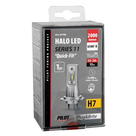 ΛΑΜΠΑ LED Η7 24V PX26d 6.500K 3.000lm 15W 6LED SEOUL CSP-Y19chips HALO LED SERIE 11 PLUG & BRITE  LAMPA - 1ΤΕΜ. Auto Moto Tyres 