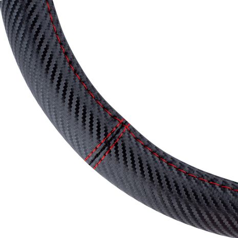 ΚΑΛΥΜΜΑ ΤΙΜΟΝΙΟΥ SWC-38 M 37-39cm ΣΕ ΜΑΥΡΟ CARBON ΧΡΩΜΑ ΜΕ ΚΟΚΚΙΝΗ ΡΑΦΗ ΑΜΙΟ - 1 ΤΕΜ. Auto Moto Tyres 