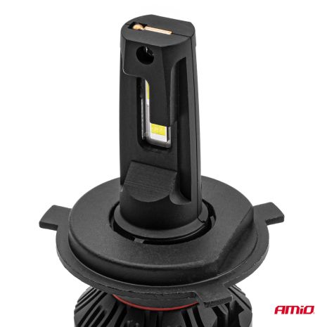 ΛΑΜΠΕΣ LED H4 10-16V 90W 6.500K 9900lm CAN BUS (ME ΑΝΕΜΙΣΤΗΡΑΚΙ) X3 SERIES AMIO - 2ΤΕΜ. Auto Moto Tyres 