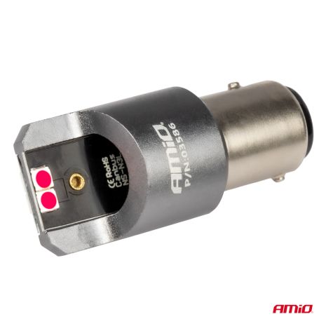 ΛΑΜΠΑΚΙΑ P21/5W BAY15d 12/24V 6.000K 4xSMD LED CAN-BUS ΚΟΚΚΙΝΟ PRO SERIES AMIO - 2 Τεμ. Auto Moto Tyres 