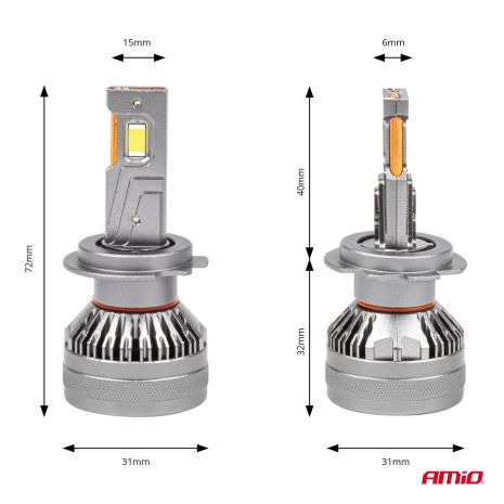 ΛΑΜΠΕΣ H7 9>48V 6.500K 4.500lm 50W HP SERIES LED CAN-BUS (ΜΕ ΨΥΚΤΡΑ AMIO - 2 Τεμ. Auto Moto Tyres 