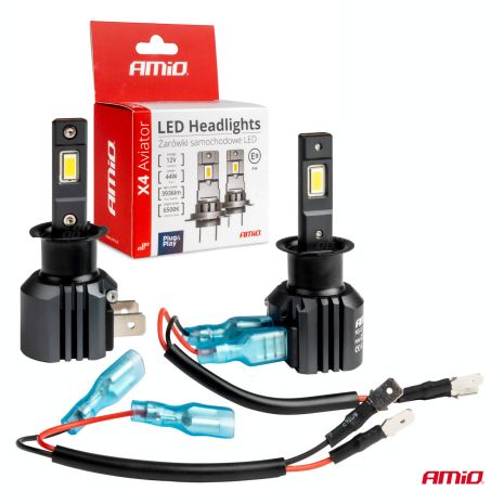 ΛΑΜΠΕΣ LED  H3 12V 44W 6.500K 3.936lm CSP X4 SERIES AVIATOR PLUG & PLAY ΑΜΙΟ - 2 ΤΕΜ. Auto Moto Tyres 