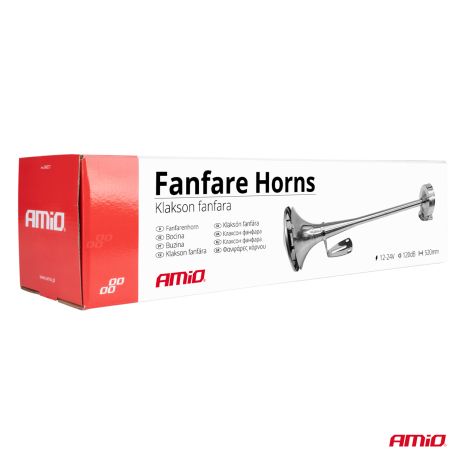 ΚΟΡΝΑ ΠΝΕΥΜΑΤΙΚΗ ΜΟΝΗ 12/24V 115dB HIGH TONE ΜΗΚΟΣ:520mm ΧΡΩΜΙΟ ΑΜΙΟ - 1 ΤΕΜ. Auto Moto Tyres 