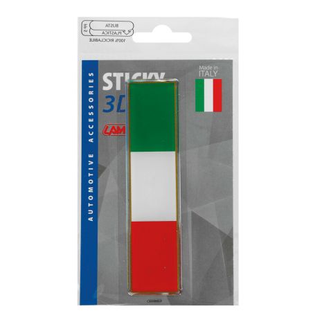 ΑΥΤΟΚΟΛΛΗΤΟ ΣΗΜΑ 3D ΣΗΜΑΙΑ ΙΤΑΛΙΑΣ 110x27mm LAMPA -  1 Τεμ. Auto Moto Tyres 