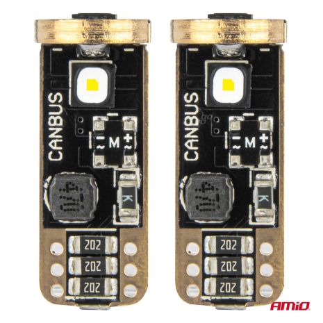 ΛΑΜΠΑΚΙΑ T10 W5W 12V/24V LED CAN-BUS 3xSMD 3838 ΛΕΥΚΟ 5500K ΑΜΙΟ - 2 ΤΕΜ. Auto Moto Tyres 