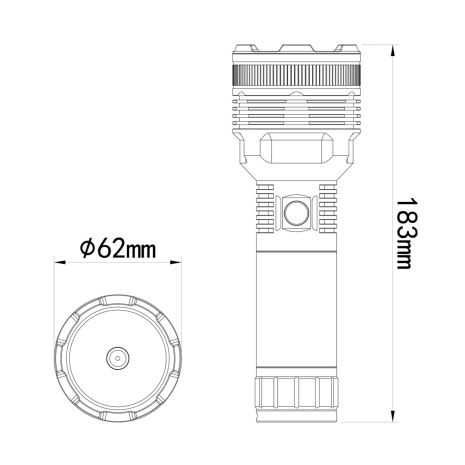 ΦΑΚΟΣ ΧΕΙΡΟΣ 1x15W 413lm IP65 183mm Φ62mm 6000mAh Li-ion TACTICAL LASER FLASHLIGH M-TECH - 1 Τεμ. Auto Moto Tyres 
