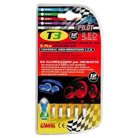 ΣΕΤ ΛΑΜΠΑΚΙΑ ΜΕ LED T3 W2x4.6d ΚΑΡΦΙ Auto Moto Tyres 