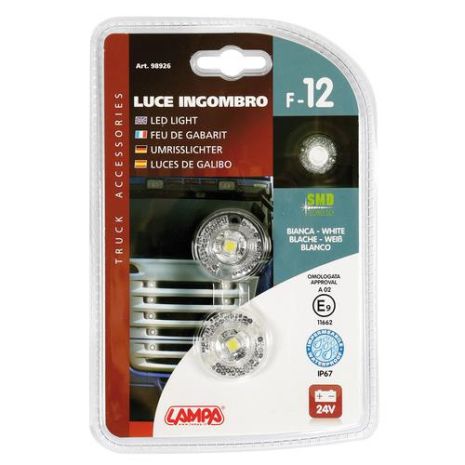 Φώτα Ογκου Φορτηγού 24V 1 Led 2τεμ Λευκά F-12 Auto Moto Tyres 