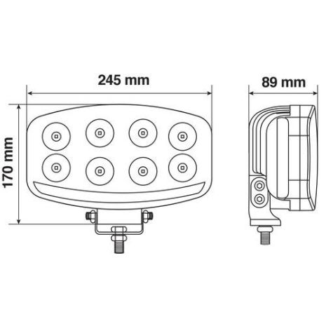 ΠΡΟΒΟΛΕΑΣ PLUTON NIX 10-30V 18CREE LED 64W 6500lm ΚΑΡΦΙ ΜΕ NEON ΘΕΣΕΩΣ 245x170x89mm 1ΤΕΜ. Auto Moto Tyres 
