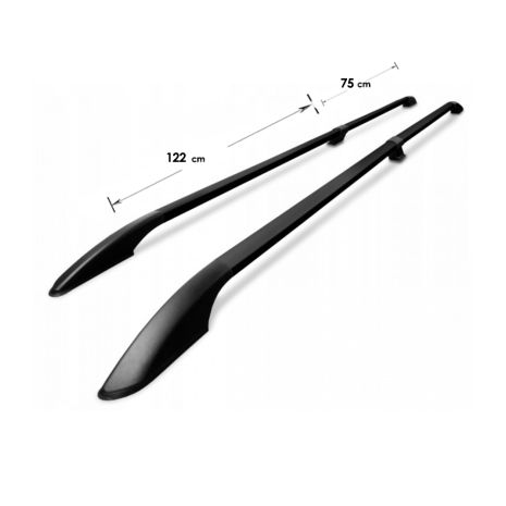 ΜΠΑΡΕΣ ΟΡΟΦΗΣ ΓΙΑ MERCEDES VITO W639 2003-2014 /W447 2014+ ΠΑΡΑΛΛΗΛΕΣ ΔΙΑΙΡΟΥΜΕΝΕΣ L2 ΑΛΟΥΜΙΝΙΟΥ ΜΑΥΡΕΣ ΟMTEC - 2 TEM. Auto Moto Tyres 