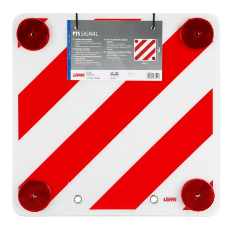 ΑΝΑΚΛΑΣΤΙΚΟ ΣΗΜΑ ΠΡΟΕΞΕΧΟΝΤΟΣ ΦΟΡΤΙΟΥ ΚΟΚΚΙΝΟ/ΑΣΠΡΟ 50x50cm ΠΛΑΣΤΙΚΟ ΠΟΛΥΑΙΘΥΛΕΝΙΟ LAMPA - 1 ΤΕΜ. Auto Moto Tyres 