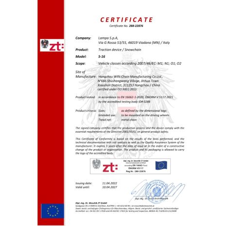 ΑΛΥΣΙΔΕΣ ΧΙΟΝΙΟΥ 4X4/SUV S-16 16MM GR24 LAMPA - 2 ΤΕΜ. Auto Moto Tyres 