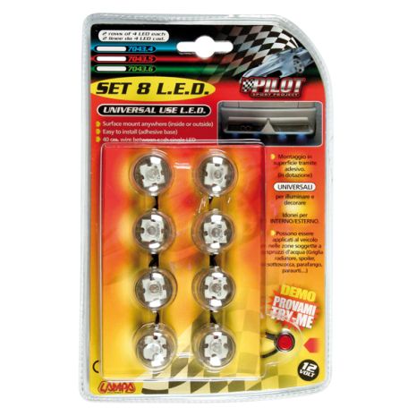 ΛΑΜΠΑΚΙΑ ΦΩΤΙΖΟΜΕΝΑ SET ΜΕ 8 LED 12V Auto Moto Tyres 