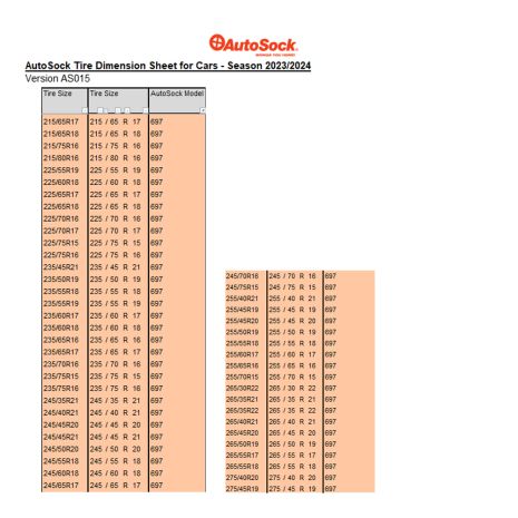 ΑΝΤΙΟΛΙΣΘΗΤΙΚΟ ΠΑΝΙ ΧΙΟΝΙΟΥ AUTOSOCK 697 HIGH PERFORMANCE EDITION - 2 ΤΕΜ. Auto Moto Tyres 