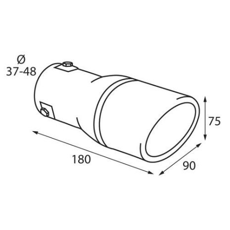 ΑΚΡΟ ΕΞΑΤΜΙΣΗΣ TS-25 Φ 37-58 mm - ΣΤΡΟΓΓΥΛΟ ΜΑΥΡΟ/ΙΝΟΧ Auto Moto Tyres 