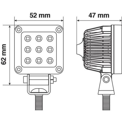 ΠΡΟΒΟΛΕΑΣ ΕΡΓΑΣΙΑΣ ΤΕΤΡΑΓΩΝΟΣ WL-18 9LED 10W 1000lm 9-32V (52 x 62 x 47 mm) ΚΑΡΦΙ -1 ΤΕΜ. Auto Moto Tyres 