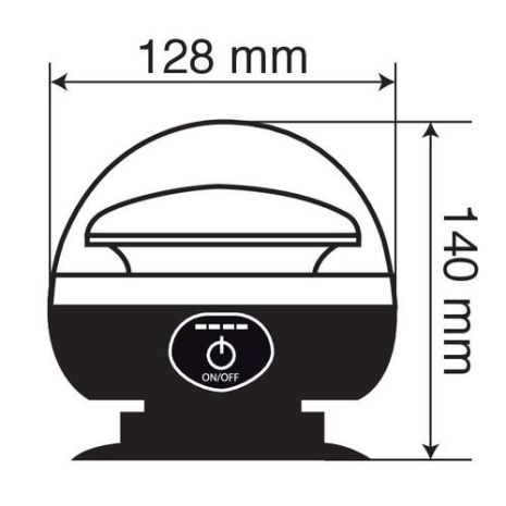 ΦΑΡΟΣ ΜΑΓΝΗΤΙΚΟΣ+ΒΕΝΤΟΥΖΑ RL-11 9-30V+230V ΕΠΑΝΑΦΟΡΤΙΖΟΜΕΝΟΣ ΠΟΡΤΟΚΑΛΙ 45 LED ΜΕ ΣΠΙΡΑΛ 380cm (128x140mm) Auto Moto Tyres 