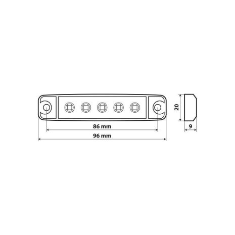 ΦΩΣ ΟΓΚΟΥ 12/24V 5xSMD LED ΛΕΥΚΟ ΔΙΑΦΑΝΟ 96x20mm ΜΕ ΕΓΚΡΙΣΗ ΤΥΠΟΥ R7/R10  LAMPA - 1 TEM. Auto Moto Tyres 