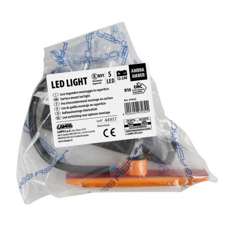 ΦΩΣ ΟΓΚΟΥ 12/24V 5xSMD LED ΠΟΡΤΟΚΑΛΙ 96x20mm ΜΕ ΕΓΚΡΙΣΗ ΤΥΠΟΥ R7/R10  LAMPA - 1 TEM. Auto Moto Tyres 