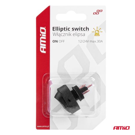 ΔΙΑΚΟΠΤΗΣ ON/OFF 3 ΕΠΑΦΩΝ ΜΕ LED ΚΙΤΡΙΝΟ 12/24V Φ12mm 30A ΜΕ ΣΠΕΙΡΩΜΑ ΟΒΑΛ ΑΜΙΟ - 1 ΤΕΜ. Auto Moto Tyres 