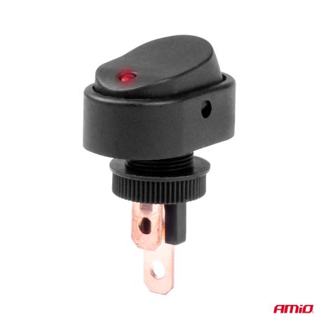 ΔΙΑΚΟΠΤΗΣ ON/OFF 3 ΕΠΑΦΩΝ ΜΕ LED ΚΟΚΚΙΝΟ12/24V Φ12mm 30A ΜΕ ΣΠΕΙΡΩΜΑ ΟΒΑΛ ΑΜΙΟ - 1 ΤΕΜ. Auto Moto Tyres 