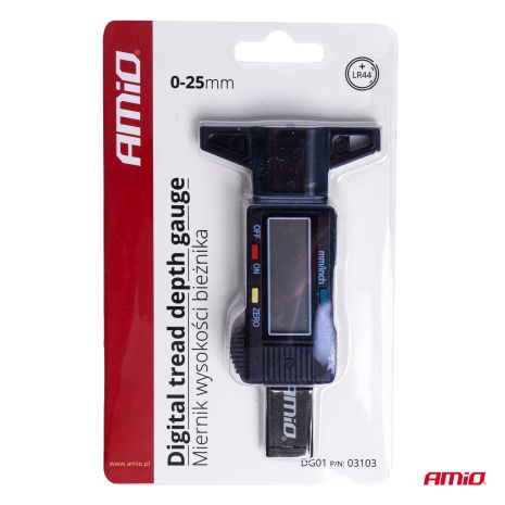 ΒΑΘΥΜΕΤΡΟ/ΜΕΤΡΗΤΗΣ ΠΕΛΜΑΤΟΣ ΕΛΑΣΤΙΚΩΝ ΨΗΦΙΑΚΟΣ ΜΕ ΜΠΑΤΑΡΙΑ ΑΜΙΟ - 1 ΤΕΜ. Auto Moto Tyres 