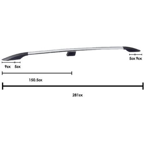 ΜΠΑΡΕΣ ΟΡΟΦΗΣ ΓΙΑ MERCEDES VITO / VIANO W639/W447 2003+ ΠΑΡΑΛΛΗΛΕΣ ΑΛΟΥΜΙΝΙΟΥ L1 ΜΑΥΡΕΣ OMTEC - 2 τεμ. Auto Moto Tyres 