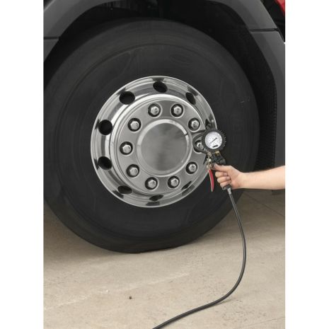 ΜΕΤΡΗΤΗΣ ΠΙΕΣΗΣ ΕΛΑΣΤΙΚΩΝ ΜΕ ΜΑΝΟΜΕΤΡΟ ΑΝΑΛΟΓΙΚΟΣ ΜΕ ΥΠΟΔΟΧΗ ΓΙΑ ΑΕΡΟΣΥΜΠΙΕΣΤΗ (max 12 BAR/170 PSI) LAMPA -  1 Τεμ. Auto Moto Tyres 