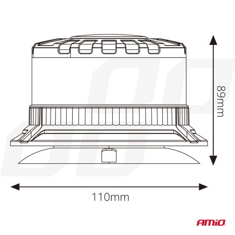 ΦΑΡΟΣ ΦΙΜΕ HEAVY DUTY W28M 12/24V ΠΟΡΤΟΚΑΛΙ 16LED ΜΑΓΝΗΤΙΚΟΣ/ΒΙΔΩΤΟΣ ΜΕ ΦΙΣ ΑΝΑΠΤΗΡΑ Υ89mm Φ110mm AMIO - 1 τεμ. Auto Moto Tyres 