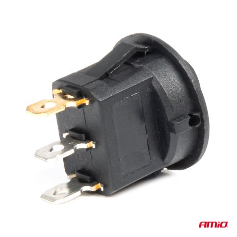 ΔΙΑΚΟΠΤΗΣ 12V ON/OFF ΣΤΡΟΓΓΥΛΟΣ ΜΕ 3 ΕΠΑΦΕΣ ΠΡΑΣΙΝΟΣ LED  AMIO - 1 τεμ. Auto Moto Tyres 