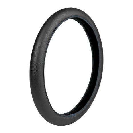 ΚΑΛΥΜΜΑ ΤΙΜΟΝΙΟΥ ΦΟΡΤΗΓΟΥ 46/48cm (L) SKIN-COVER ΜΑΥΡΟ ΜΕ ΜΠΛΕ ΡΑΦΗ ΕΛΑΣΤΙΚΟ 2mm ΠΑΧΟΣ Auto Moto Tyres 