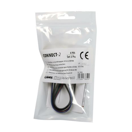 ΑΝΤΑΛΛΑΚΤΙΚΗ ΦΙΣΑ CONNECT-2 ΜΕ 4 PIN ΓΙΑ ΤΑΙΝΙΑ LED RGB 16cm 3 ΤΕΜ. Auto Moto Tyres 
