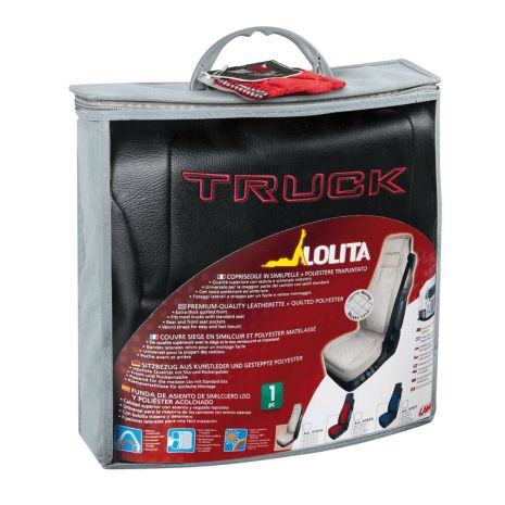 ΚΑΛΥΜΜΑ ΚΑΘΙΣΜΑΤΟΣ ΦΟΡΤΗΓΟΥ LOLITA ΜΑΥΡΟ/ΚΟΚΚΙΝΟ ΔΕΡΜΑΤΙΝΗ/ΠΟΛΥΕΣΤΕΡΙΚΟ 1ΤΕΜ. Auto Moto Tyres 