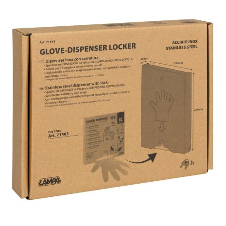 ΚΟΥΤΙ ΜΕΤΑΛΛΙΚΟ (ΒΙΔΩΤΟ ΣΤΟΝ ΤΟΙΧΟ) ΜΕ ΚΛΕΙΔΙ ΓΙΑ ΓΑΝΤΙΑ ΜΙΑΣ ΧΡΗΣΗΣ (7140.3 ΓΑΝΤΙΑ) Auto Moto Tyres 