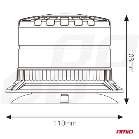 ΦΑΡΟΣ HEAVY DUTY W29M 12/24V ΠΟΡΤΟΚΑΛΙ 16LED ΜΑΓΝΗΤΙΚΟΣ/ΒΙΔΩΤΟΣ ΜΕ ΦΙΣ ΑΝΑΠΤΗΡΑ Υ103mm Φ110mm AMIO - 1 τεμ. Auto Moto Tyres 