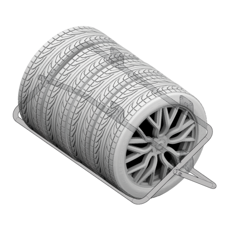 ΒΑΣΗ ΤΟΙΧΟΥ/ΣΤΗΡΙΓΜΑΤΑ ΕΛΑΣΤΙΚΩΝ/ΖΑΝΤΩΝ XL ΠΤΥΣΣΟΜΕΝΟ 150kg MAX 147,5cm Φ3,2cm LAMPA - 1 ΤΕΜ. Auto Moto Tyres 