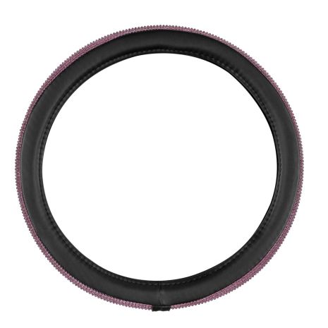 ΚΑΛΥΜΜΑ ΤΙΜΟΝΙΟΥ DIAMONDS PINK (Μ) 37/39cm ΣΥΝΘΕΤΙΚΟ ΔΕΡΜΑ SKEENTEX ΜΑΥΡΟ/POZ LAMPA  - 1 ΤΕΜ. Auto Moto Tyres 