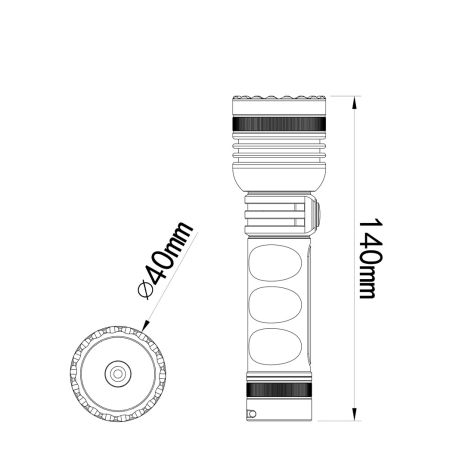 ΦΑΚΟΣ ΧΕΙΡΟΣ 1x10W 490lm IP65 140mm Φ40mm 5000mAh Li-ion TACTICAL LASER FLASHLIGHT M-TECH - 1 Τεμ. Auto Moto Tyres 
