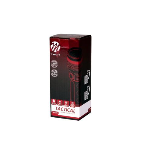 ΦΑΚΟΣ ΧΕΙΡΟΣ 1x10W 490lm IP65 140mm Φ40mm 5000mAh Li-ion TACTICAL LASER FLASHLIGHT M-TECH - 1 Τεμ. Auto Moto Tyres 
