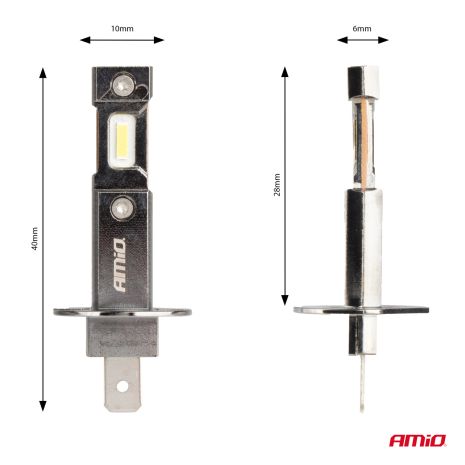 ΛΑΜΠΕΣ LED H1 12V 60W 6.000K 5.600lm +400% CAN-BUS HYBRID SERIES AMIO - 2 τεμ. Auto Moto Tyres 