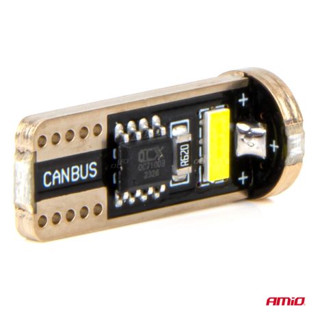 ΛΑΜΠΑΚΙΑ LED T10e W5W 12/24V 3x2055 SMD LED CAN-BUS ΛΕΥΚΟ AMIO - 2 ΤΕΜ. Auto Moto Tyres 