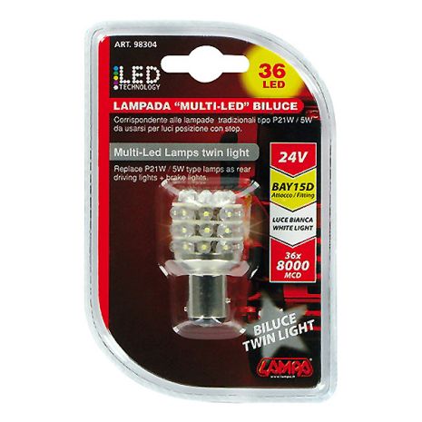 ΛΑΜΠΑΚΙ 24V 36LED BAY15d P21/5W LAMPA - 1 ΤΕΜ. Auto Moto Tyres 