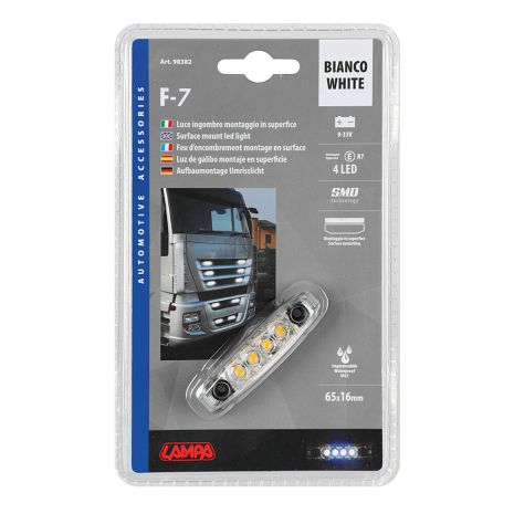 ΦΩΣ ΟΓΚΟΥ ΦΟΡΤΗΓΟΥ 9-33V 4LED 16x65mm ΛΕΥΚΟ ΑΔΙΑΒΡΟΧΟ LAMPA - 1ΤΕΜ. Auto Moto Tyres 