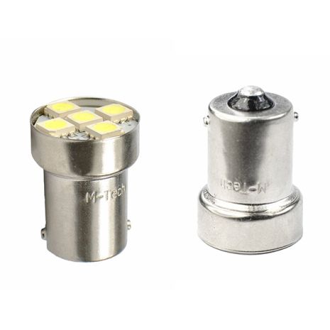 Λάμπα Ba15s (R10W /P21W) 5xSMD 5050 12V Λευκή 2τεμ Auto Moto Tyres 
