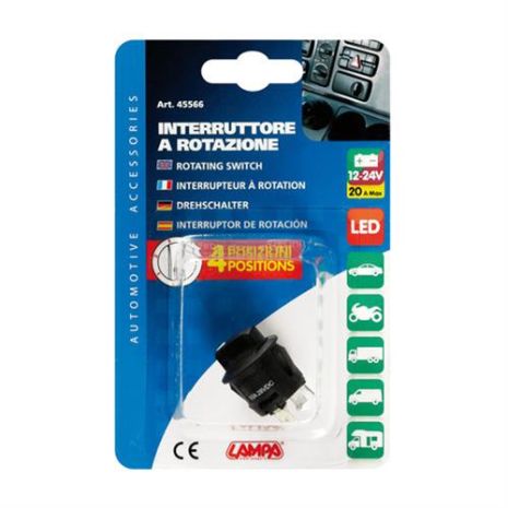 ΔΙΑΚΟΠΤΗΣ 4 ΘΕΣΕΩΝ 12/24V 10A ΣΤΡΟΓΓΥΛΟΣ 23mm Auto Moto Tyres 