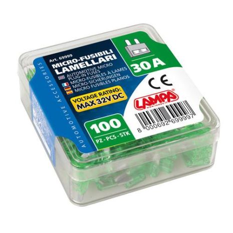 ΑΣΦΑΛΕΙΕΣ MICRO 30Amp 12/32V ΣΕ ΚΟΥΤΑΚΙ 100ΤΕΜ. Auto Moto Tyres 