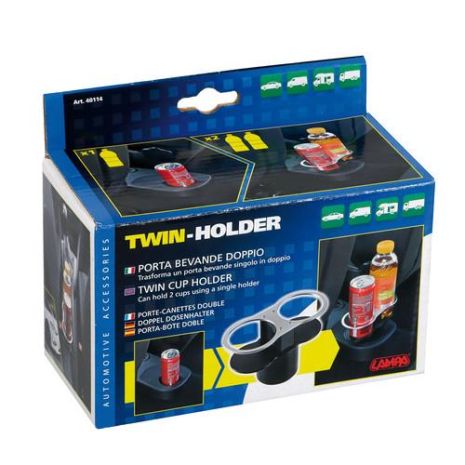 ΠΟΤΗΡΟΘΗΚΗ ΔΙΠΛΗ TWIN-HOLDER - ΘΗΚΕΣ 68 mm (ΜΕ ΒΑΣΗ 65 mm) ΤΑΦ ΠΟΤΗΡΟΘΗΚΗΣ Auto Moto Tyres 