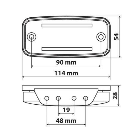 ΦΩΣ ΟΓΚΟΥ S18 2 LED ΠΟΡΤΟΚΑΛΙ 10/30V ΜΕ ΑΝΑΚΛΑΣΤΗΡΑ (114x54 mm) -1ΤΕΜ. Auto Moto Tyres 