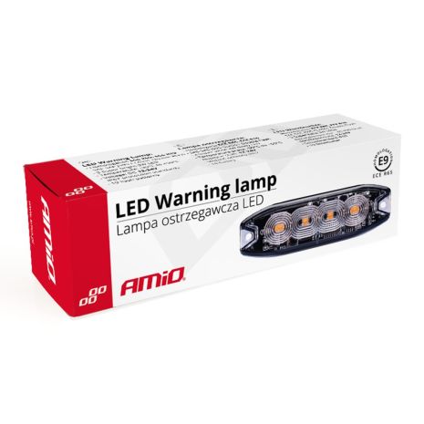 ΣΤΡΟΜΠΟ 12/24V 10x3x0,9cm ΠΟΡΤΟΚΑΛΙ 4LED 12W (4x3W) R65 R10 IP68 AMiO - 1 ΤΕΜ. Auto Moto Tyres 