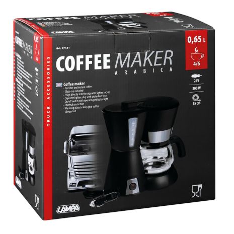 ΚΑΦΕΤΙΕΡΑ ΦΙΛΤΡΟΥ ΓΙΑ ΓΑΛΛΙΚΟ ΚΑΦΕ ARABICA 24V 300W 95CM ΜΕ ΔΟΣΟΜΕΤΡΗΤΗ 4/6 ΚΟΥΠΕΣ 0.65LT ΜΑΥΡΗ/INOX Auto Moto Tyres 